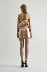 Light-Copper PU Strapless To
